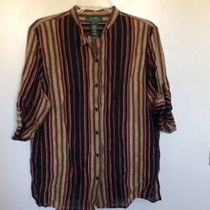 Ralph Lauren silk/linen blouse - petite L